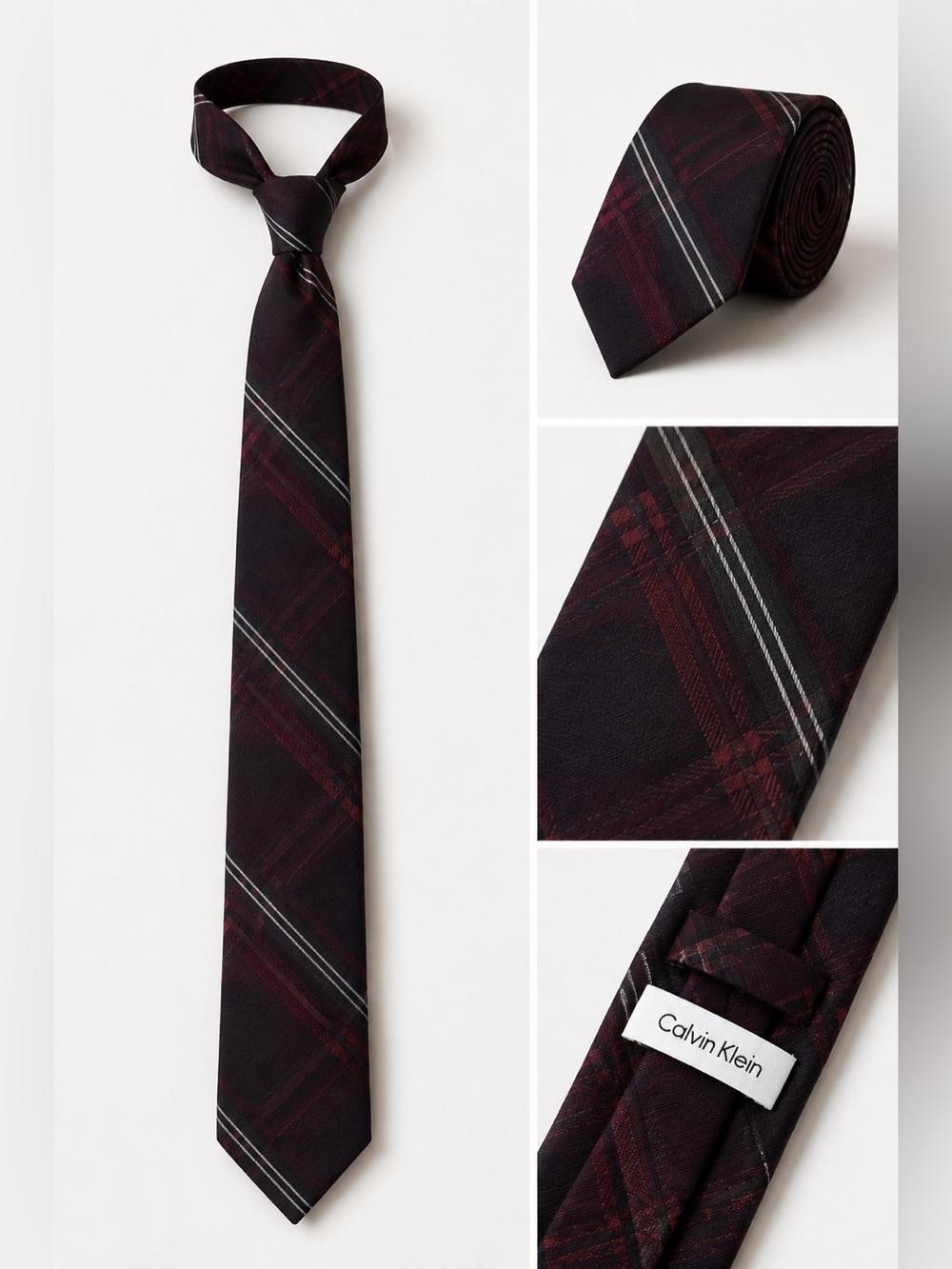 Calvin Klein Men Burgundy Tie Very Stylish Men Tie